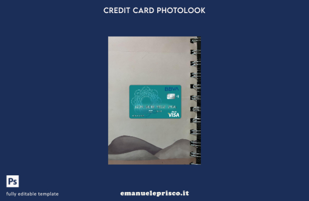 modello frontale photolook con carta di debito visto bancario Argentina stile ve